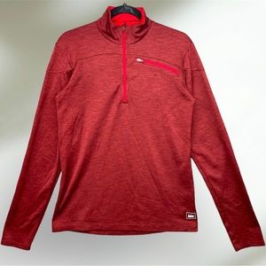 REI Men Sweater Heather Red 1/2 Zip Active Pullover Long Sleeve Size XL